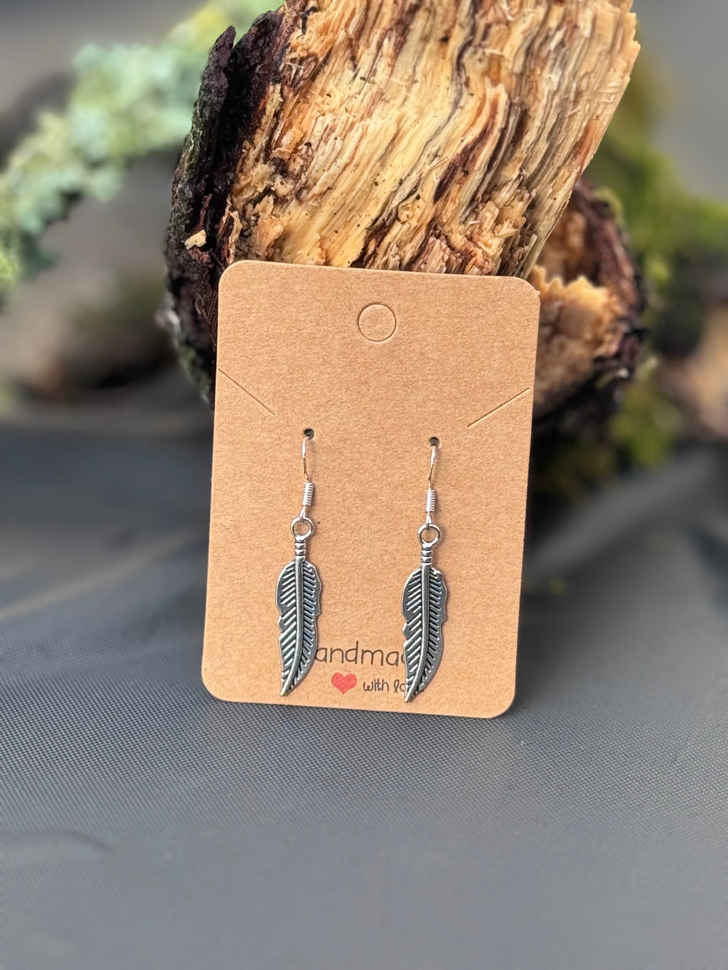 Medium silver leaf earrings
