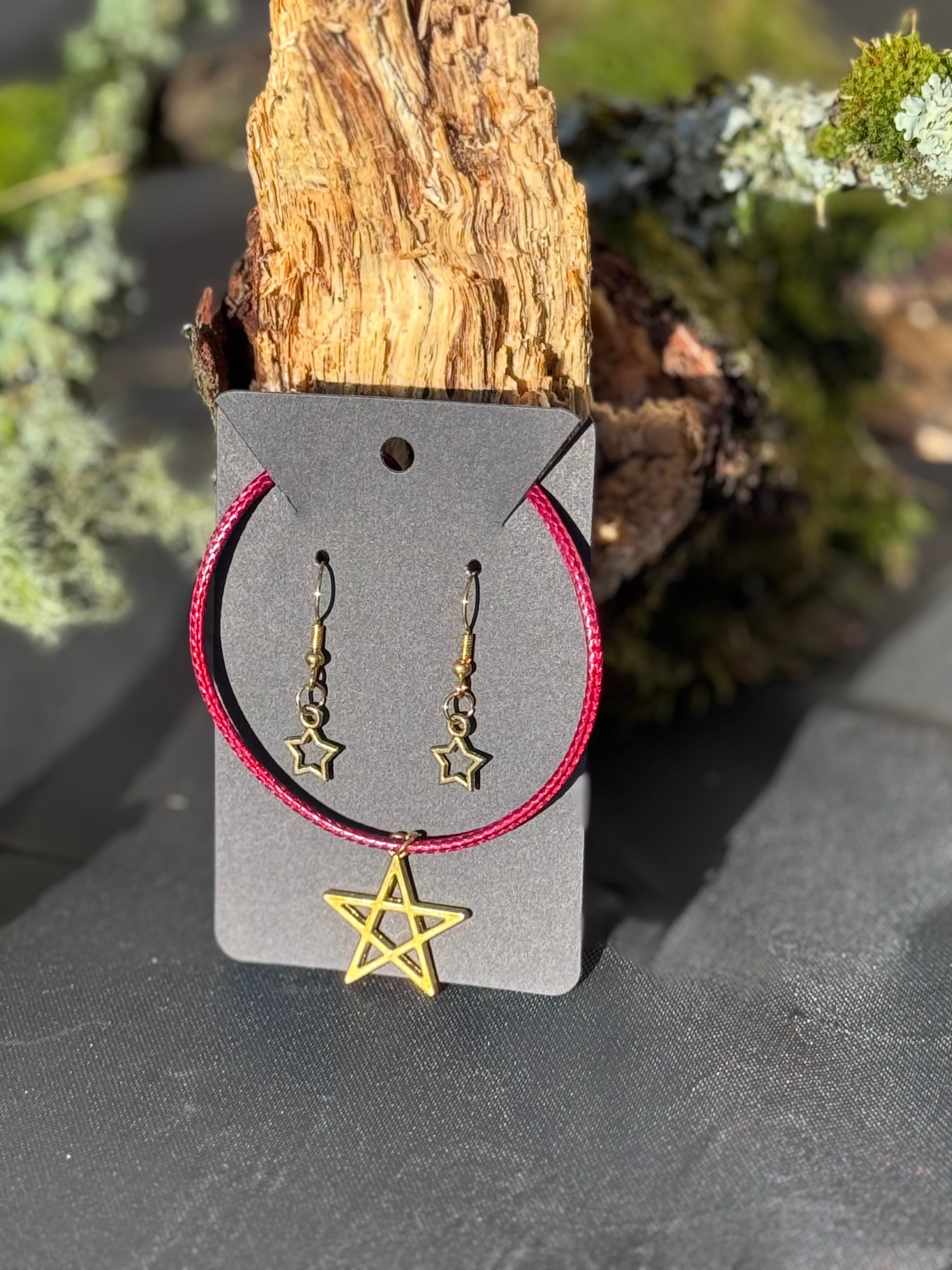 Star earrings and necklace set