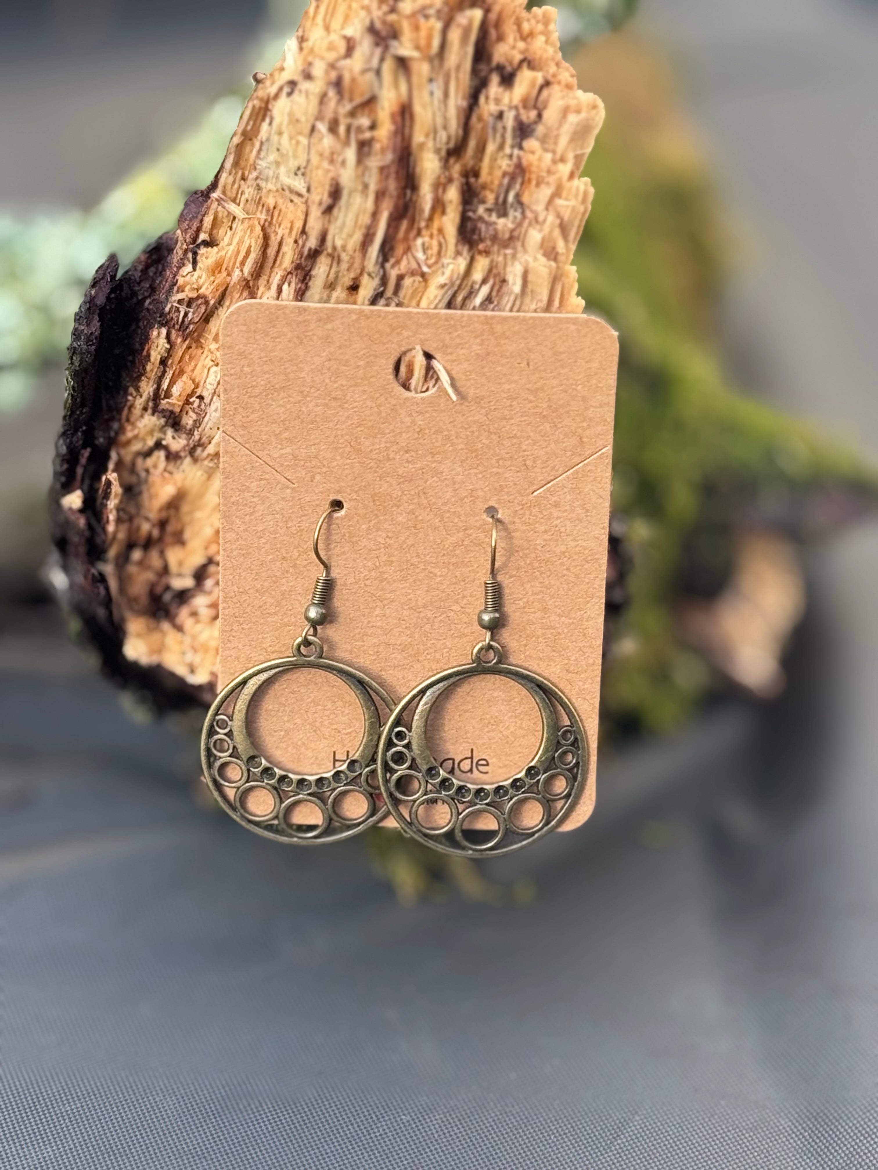 Bronze circle earrings