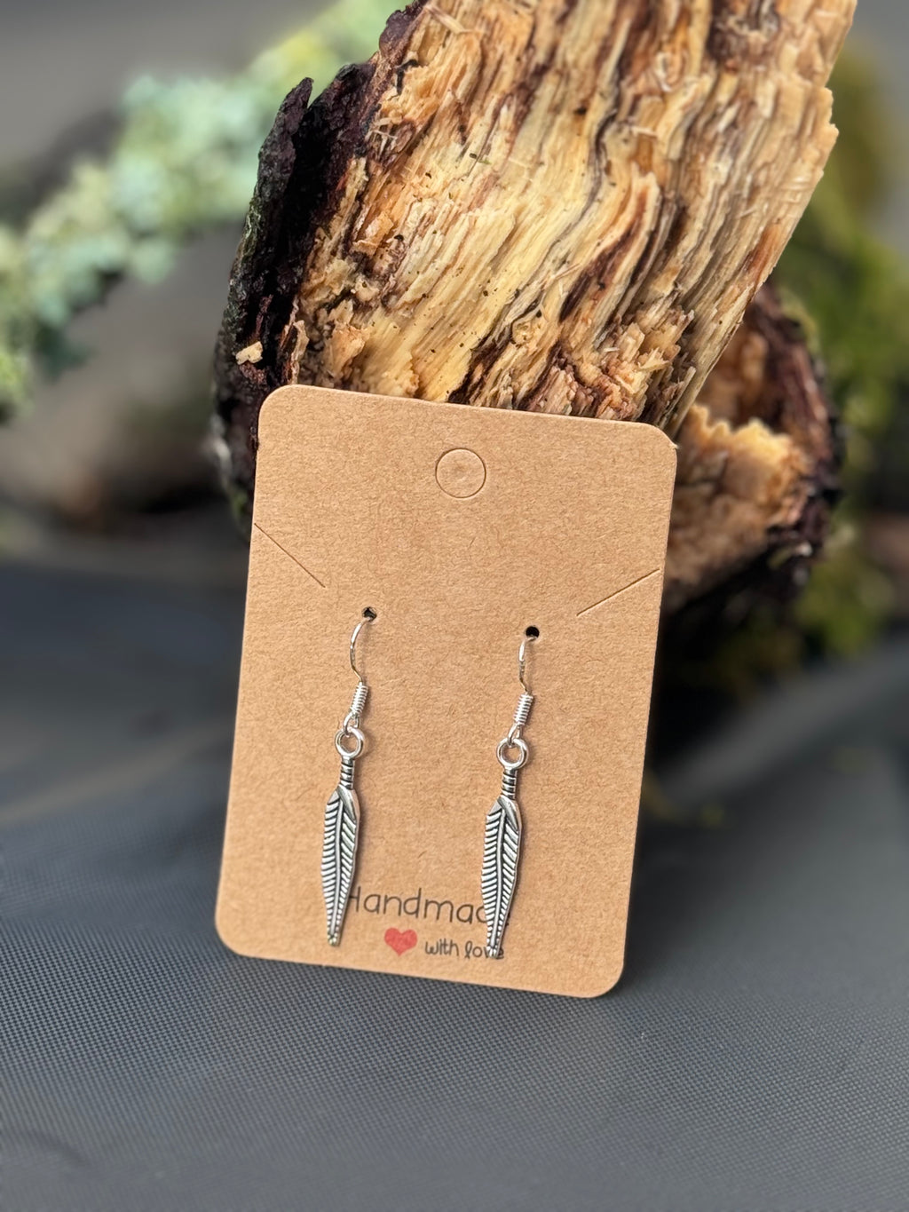 Small silver leaf earrings