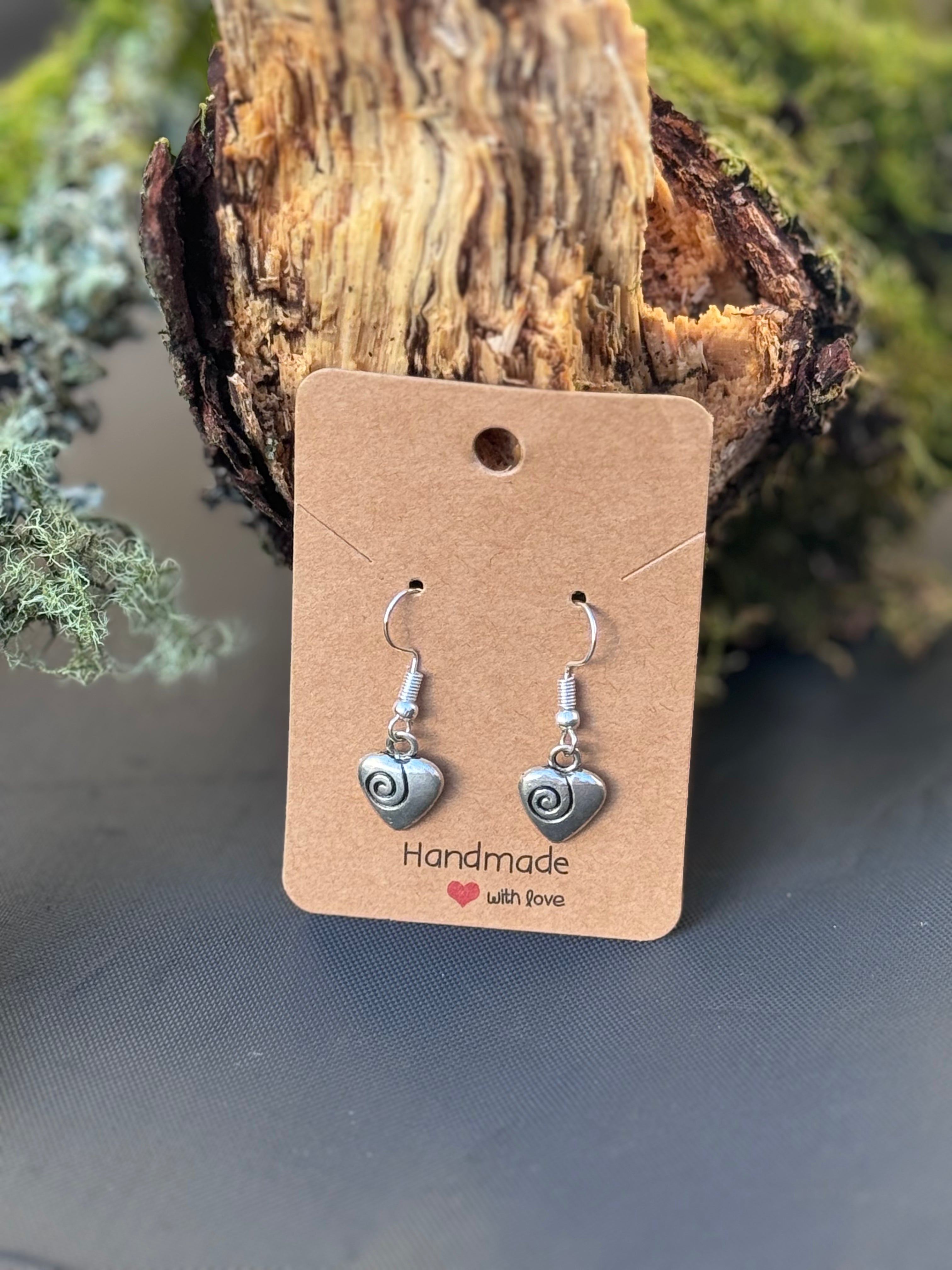 Silver heart earrings