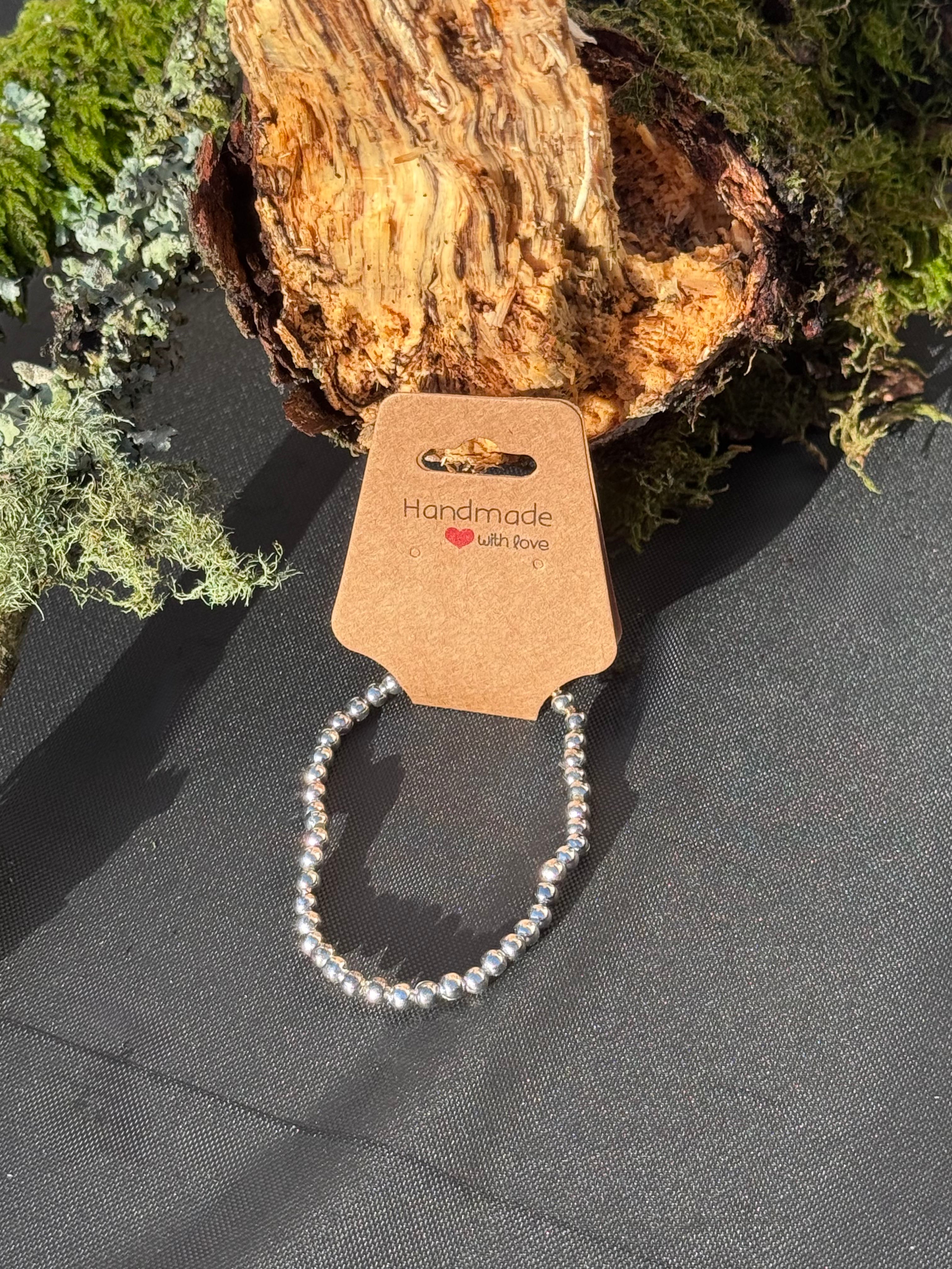 Silver bead bracelet