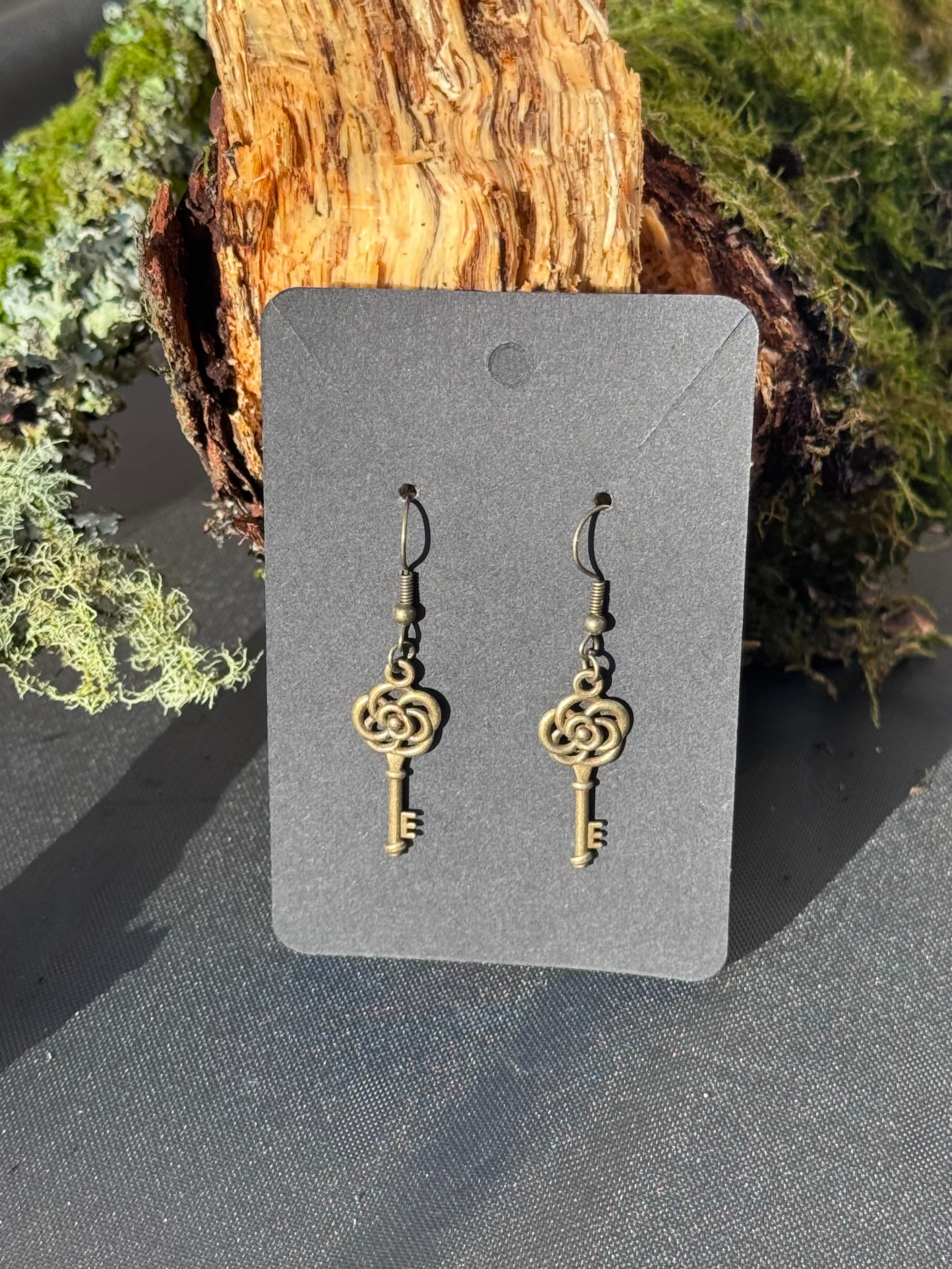 Rose shape key earrings